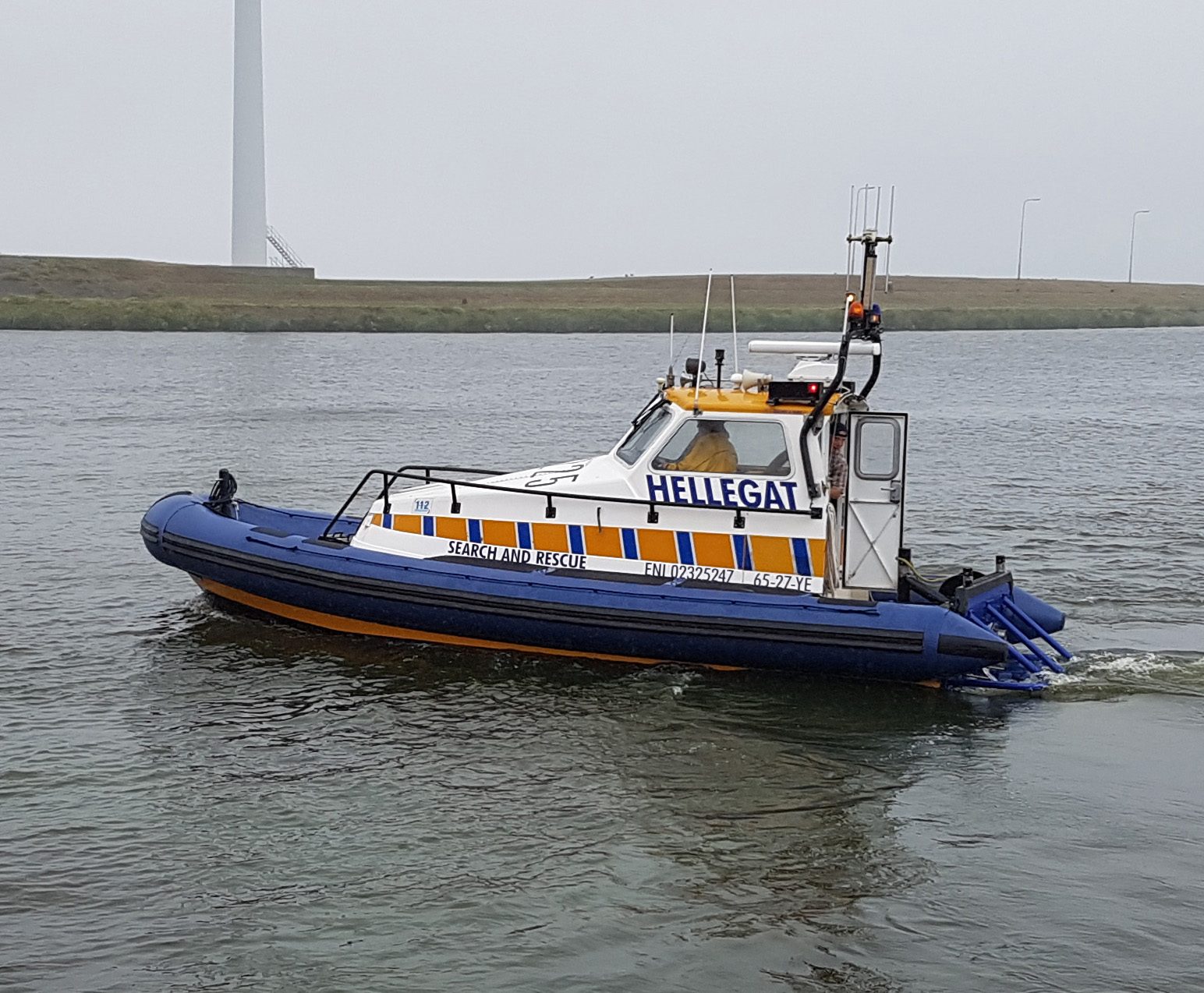 New Hypalon tubes fitted to rescue boat Hellegat