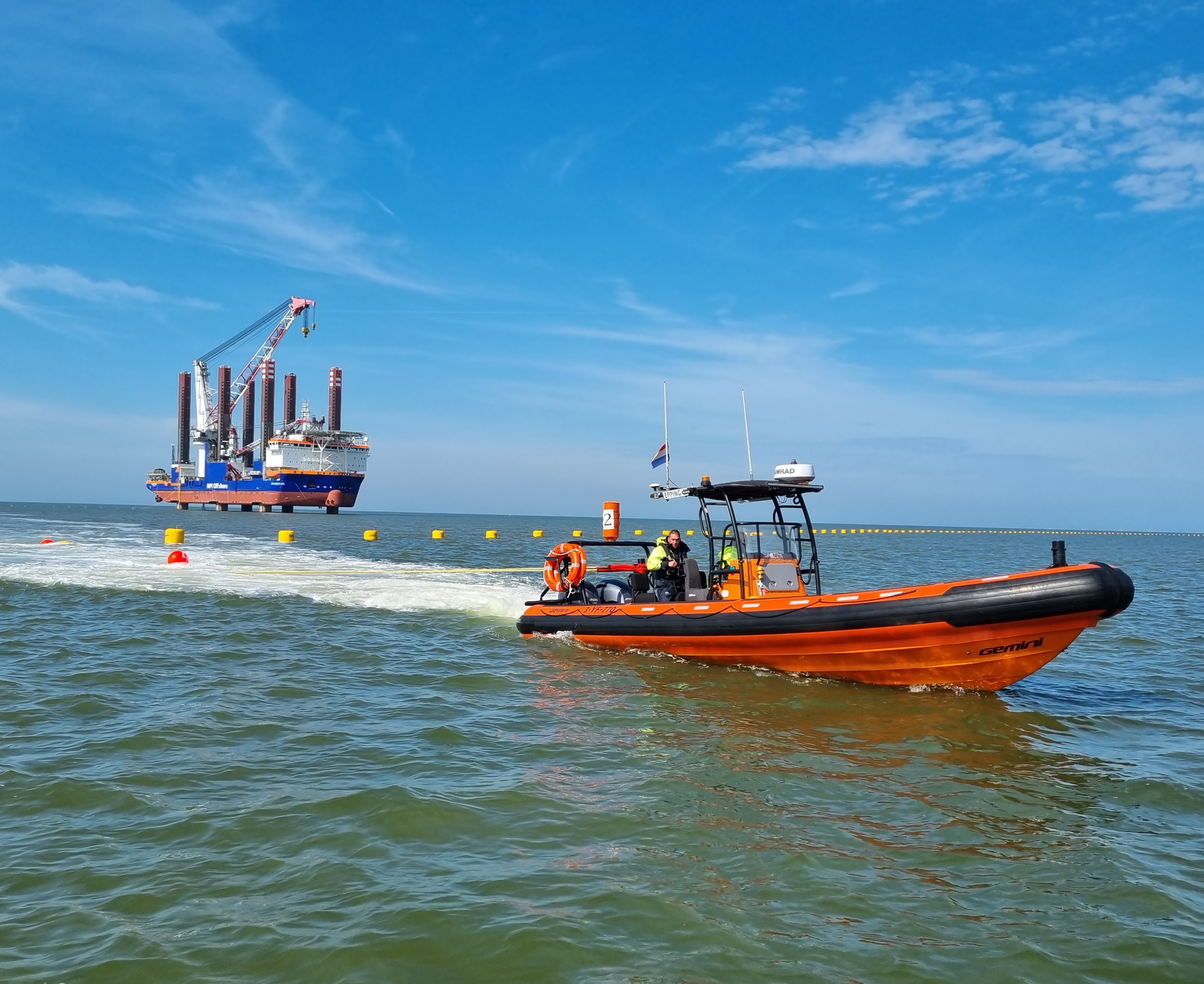 Charter RIB working alongside an offshore installation vessel