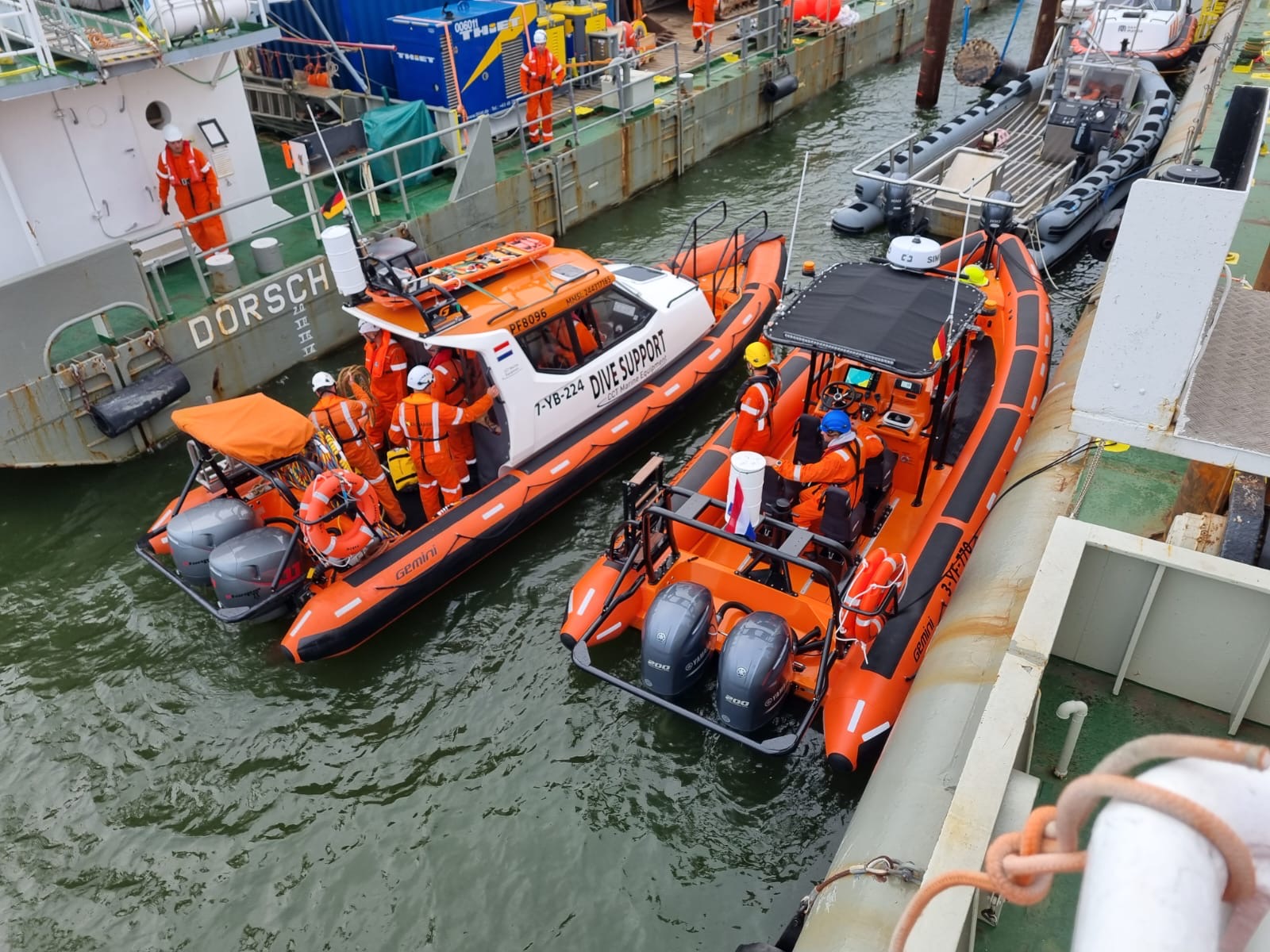 Cable landing support in the German Baltic