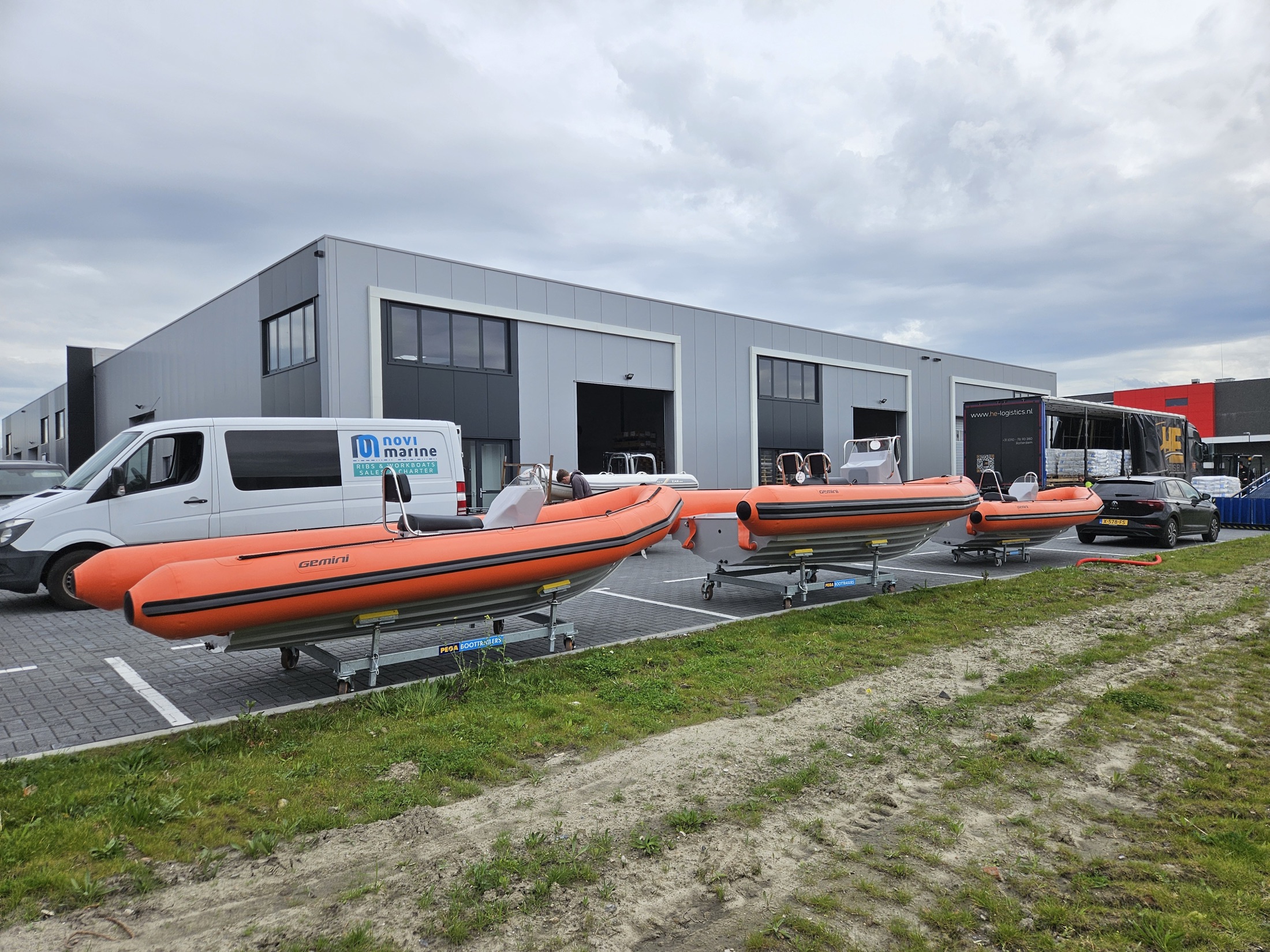 Gemini Marine RIBs bij de werkplaats van Novi Marine