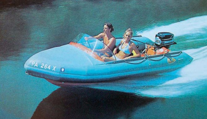 Historic and modern rigid inflatable boats underway — 2
