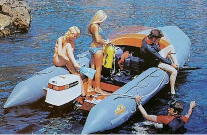 Historic and modern rigid inflatable boats underway — 3