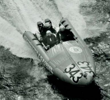 Historic and modern rigid inflatable boats underway — 6