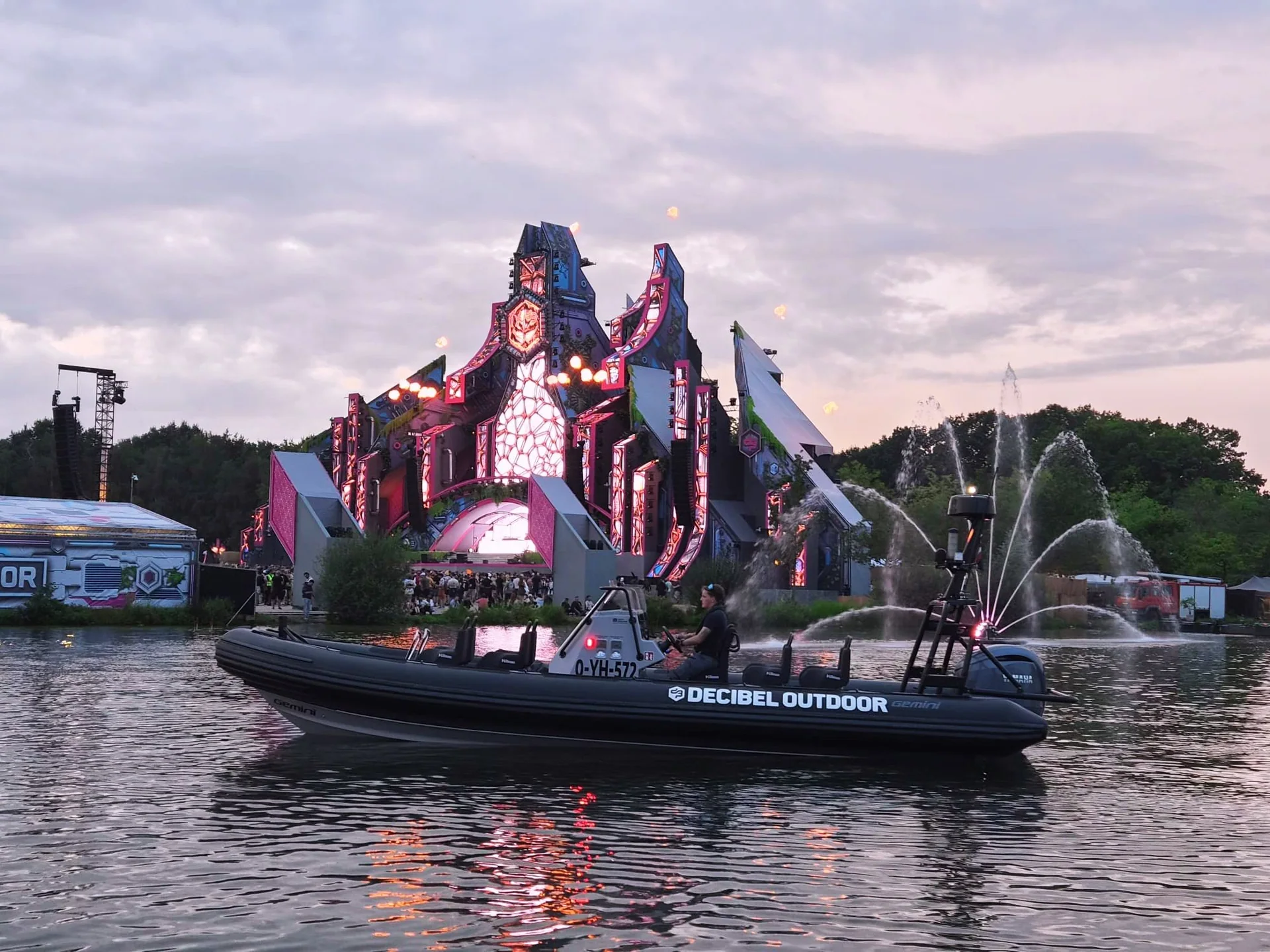 Gemini RIB at Decibel Outdoor, used to transport artists and VIPs